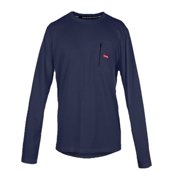 NIB WRANGLER Workwear Men's Heavyweight Thermal Top Base Layer Shirt Sz L Navy - Picture 1 of 2